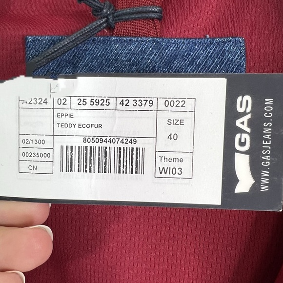 NWT GAS Eppie Teddy Ecofur Full Zip High Neck Jacket Ivory Men’s ? Size 40 - Picture 10 of 12